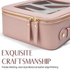 Clear Makeup Case Set Pink Toiletry Bag Travel Large Clear Cosmetic Bag with Zipper (Mauve / Large Luxe)