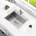 21 Inch Drop In Bar Sink Workstation (21"L x 20"W x 10"D / Brushed Nickel)