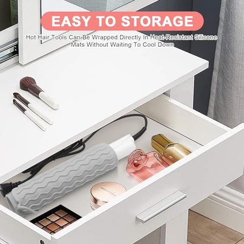 Plus Size Silicone Heat Resistant Mat for Hair Tools (Grey)