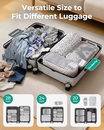 6 Set Compression Packing Cubes for Travel (Seaside Dots / Set of 6)
