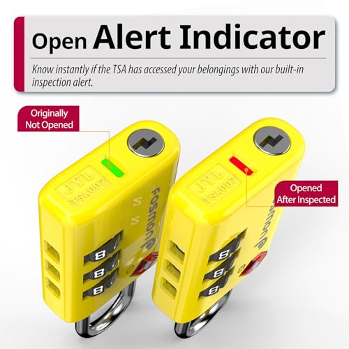 TSA Approved Luggage Locks (3 Digit Yellow 2 Pack)