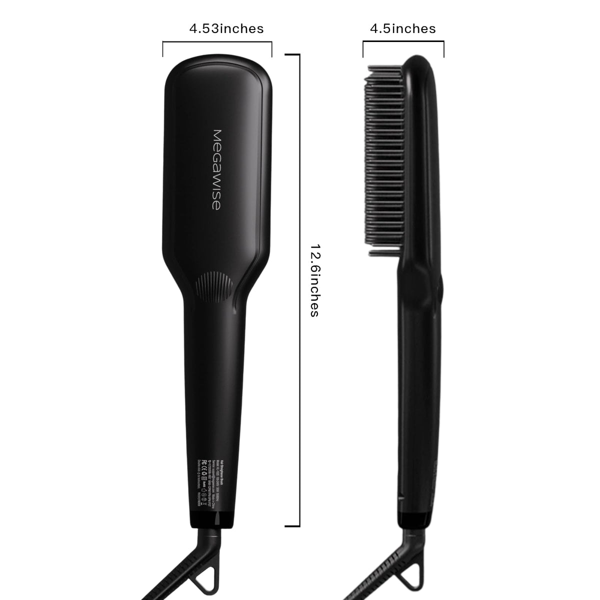 Black Ceramic Ionic Straightener Brush (Black)