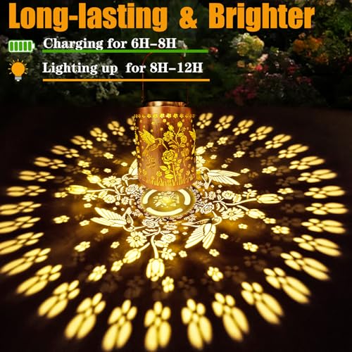 Solar Lanterns Outdoor Waterproof (hummingbird and rose)