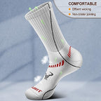 Men 6 Pack Athletic Compression Crew Socks for Running Gym Sports (7-8 / Black/White 3715)