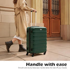 Luggage Set 3 Piece Lightweight Durable Hardshell (Dark Green)