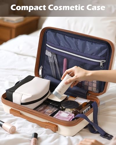 Luggage Set Lightweight and Durable Hardshell (apricot black / 5-Piece Set)