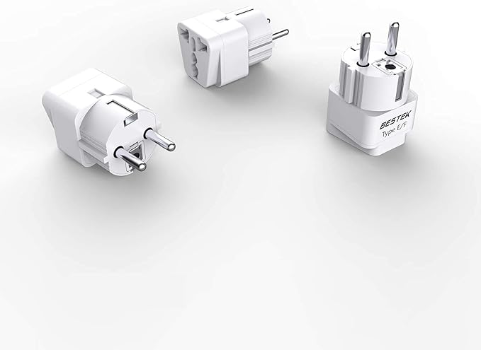 BESTEK Europe Travel Plug Adapter, Grounded Universal Type E/F Plug Adapter EU by BESTEK