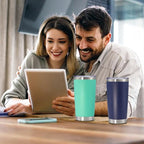 20 oz Tumbler Insulated Tumblers Stainless Steel Coffee Mug (Light Blue)