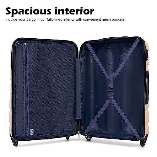 Luggage Set 3 Piece Lightweight Durable Hardshell (Red)