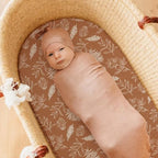 Stretch Fitted Bassinet Sheet Set BROLEX 2 Pack Cradle Sheets for Bassinet Pad (Squirrel Foliage / 32x16 Inch)