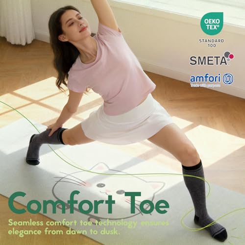 Mens Compression Socks for Men Women (Small-Medium / I7-3pairs (Purple&lavender&turquoise))