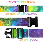Luggage Straps for Suitcases Adjustable Travel Belt (Purple green)