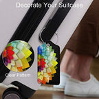 2 Pcs Luggage Tags for Suitcases PU Leather Luggage Tag with Privacy Cover Label Address Card and Durable Metal Ring Suitable for Suitcase Bag Handbags Backpacks Travel Accessories (Rainbow Flower)