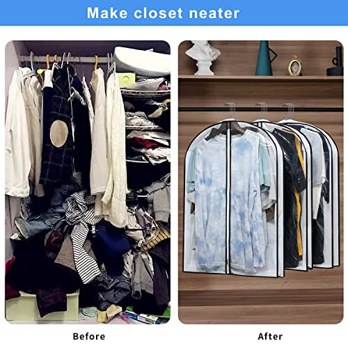 Hanging Clothes Storage with 4" Gusseted Garment Covers (24"x32"x4"/ 6 Pack)