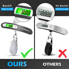 Digital Luggage Scale Vacation Travel Essentials Accessories Gifts for Traveler Portable Suitcase Handheld Weight Scale 110 lbs Hanging Baggage Travel Must Haves (Grey)