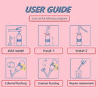 2PCS Pack 2in1 Vaginal Douche Perineal Irrigation 650ML Portable Bidets + Pocket Bidet Pipe (Blue)
