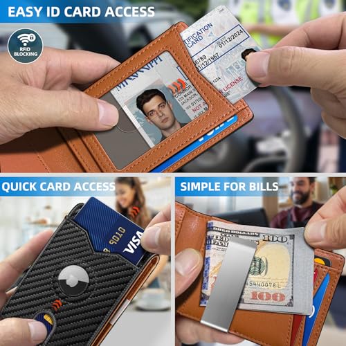Airtag Wallet for Men (Carbon Black005)