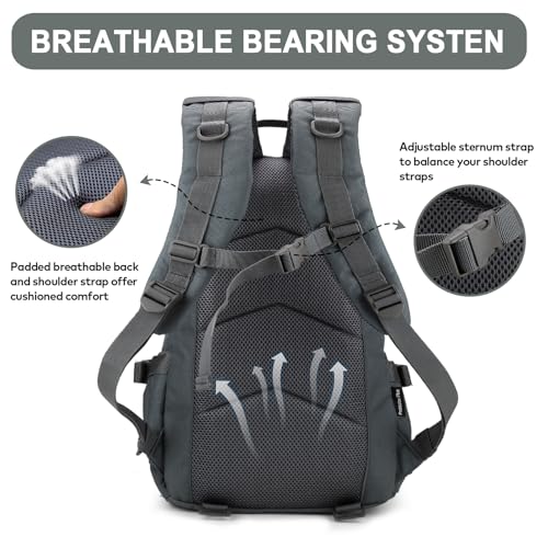 25L Hiking Backpack Small Tactical Backpack Daypack Camping Trekking Hunting Molle Pack for Men Women (Grey)