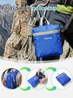 Foldable Small Hiking Backpack with 3 Strap Pockets (Royalblue-)