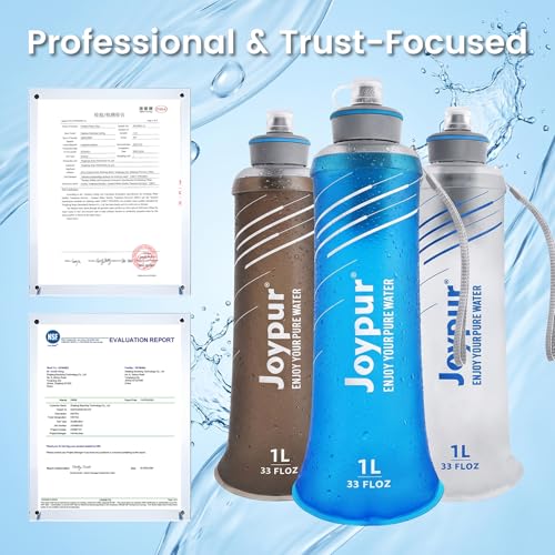 Collapsible Water Filter Bottle with 0.01 Micron Filtration (Blue / 32 Ounces)