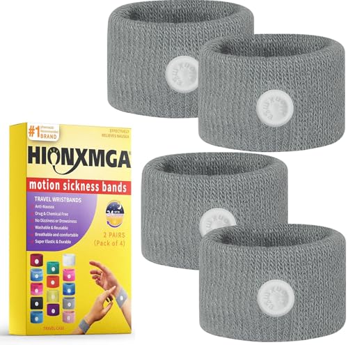 2 Pairs Motion Sickness Bands (2 Pairs-gray & Gray / 2 Pairs (Pack of 1))