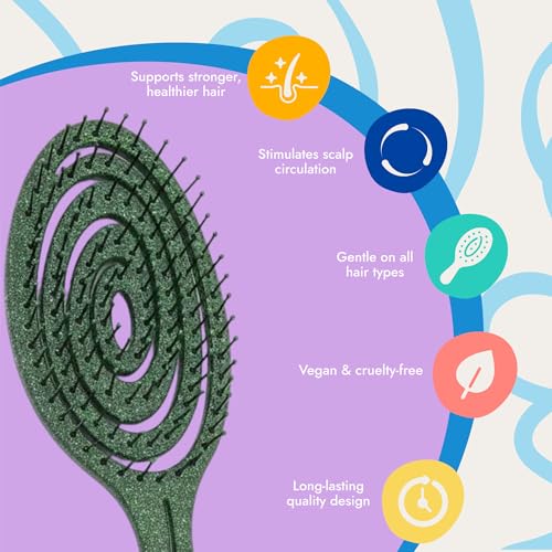 Detangling Hair Brush (Emerald Green / Regular)