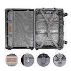 All Aluminum Carry On Luggage with TSA Locks Zipperless Alloy Metal Hard Shell Spinner Suitcase (Metallic / 20")