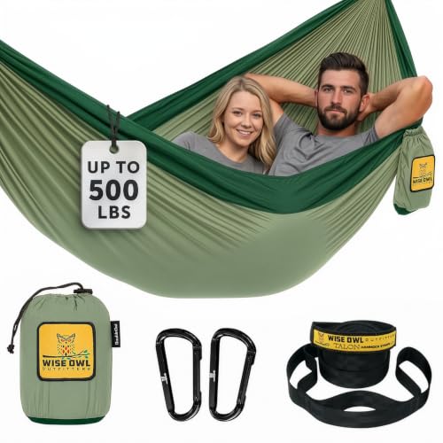 Camping Hammock (Sage & Dark Green / Double)