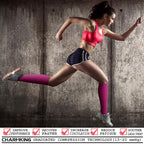 Compression Socks for Women & Men Circulation (Large-X-Large / 35 Purple/Pink/Pink)