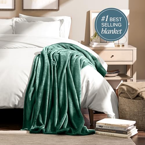Fleece Blanket Luxury Microplush (Full/Queen / 12 - Forest Green)