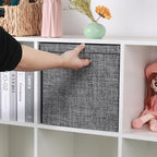 Storage Bins with Lids (13×13×13/4pcs with lids / Charcoal Gray)
