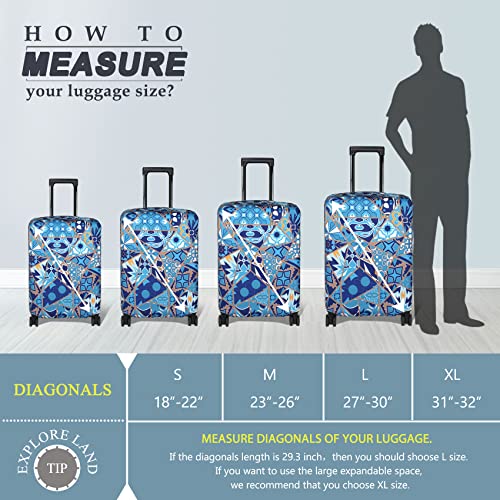 Luggage Cover Fits 18 (S / Portuguese tiles)