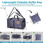 Travel Duffle Bag for Women & Men. Extra Large Foldable Duffel Bags (140L / SnowBlack)