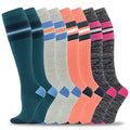 8 Pairs Compression Socks for Men & Women 20 (Large-X-Large / 17-8 pairs-green/grey/orange/black strips-NEW)