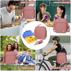 NOL Nylon Waterproof Kids Lunch Bag (Dark pink / Vertical (7 Liters))