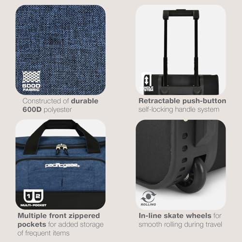 Duffel Bag with Rolling Wheels (Navy / 21 inch)