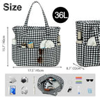 Beach Bags for Women (Black White Checkered-1)