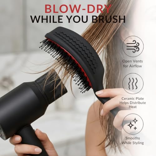 Curved Vented for Blow Drying (Red / Large)