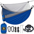 Camping Hammock with Net (Blue & Grey / Large)