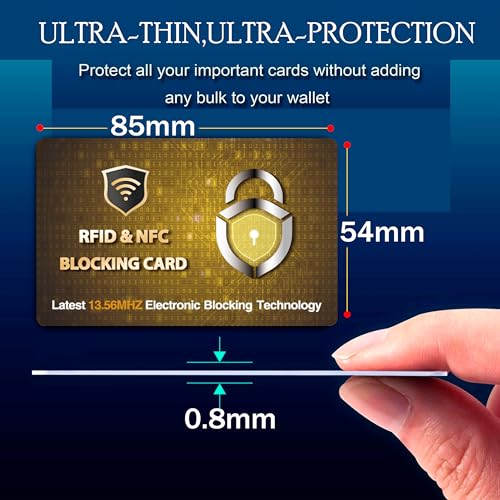 5 Pack RFID Blocking Card for Credit Debit ID Card (Golden PL)