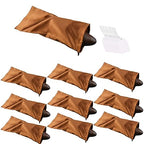 10 Pack Shoe Bags for Travel Satin Fabric Shoe Bag with Drawstring for Men Women Travel Protecting Storing Shoes (Brown)