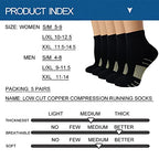 Copper Ankle Compression Socks (Large-X-Large / A01-5 Black)