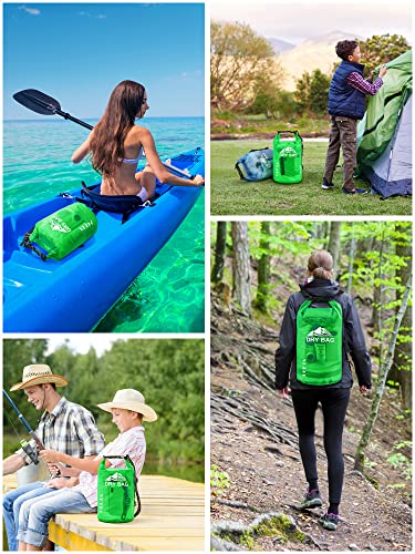 Dry Bag Waterproof Backpack with Phone Case (Green / 10L)