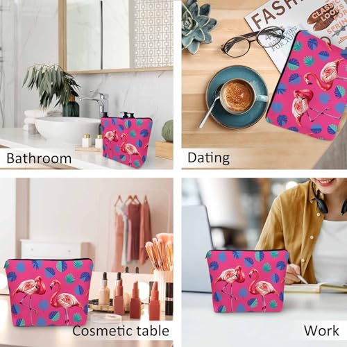 Flamingo Makeup Bag For Women (9 x 7.1 inch / Flamingo)