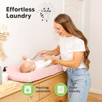 2 Pack Organic Changing Pad Covers for Girl (Mist Rose / 100% Cotton)