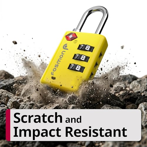 TSA Approved Luggage Locks (3 Digit Yellow 2 Pack)