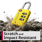 TSA Approved Luggage Locks (3 Digit Yellow 2 Pack)