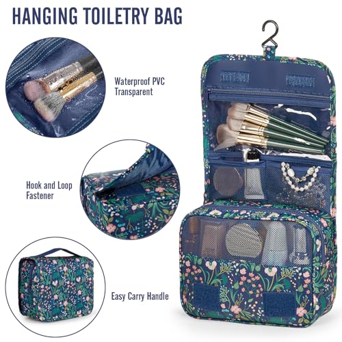 10 Set Packing Cubes for Travel Essentials (08 Navy Flower)