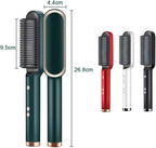 Professional Hair Straightener Comb, Beard Straightener Brush, Ceramic Plate Electric Hair Straightening Brush for Salon Results, Heating Straightener, Heated Electric Comb (Green)