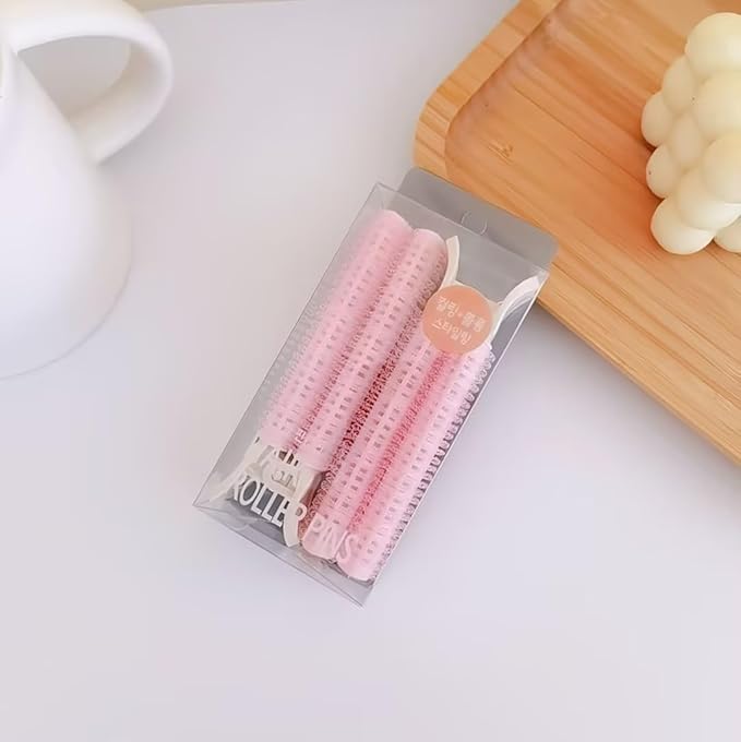4 Pcs Pink Hair Rollers with Clip for Volumizing Bangs Curls - DIY Hair Styling Accessories Tool and Portable Self Grip Volume Clips，Volumizing Hair Clips,Styling Tools and Appliances